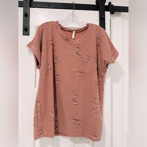 Rusty Pink colored MTS distressed top.